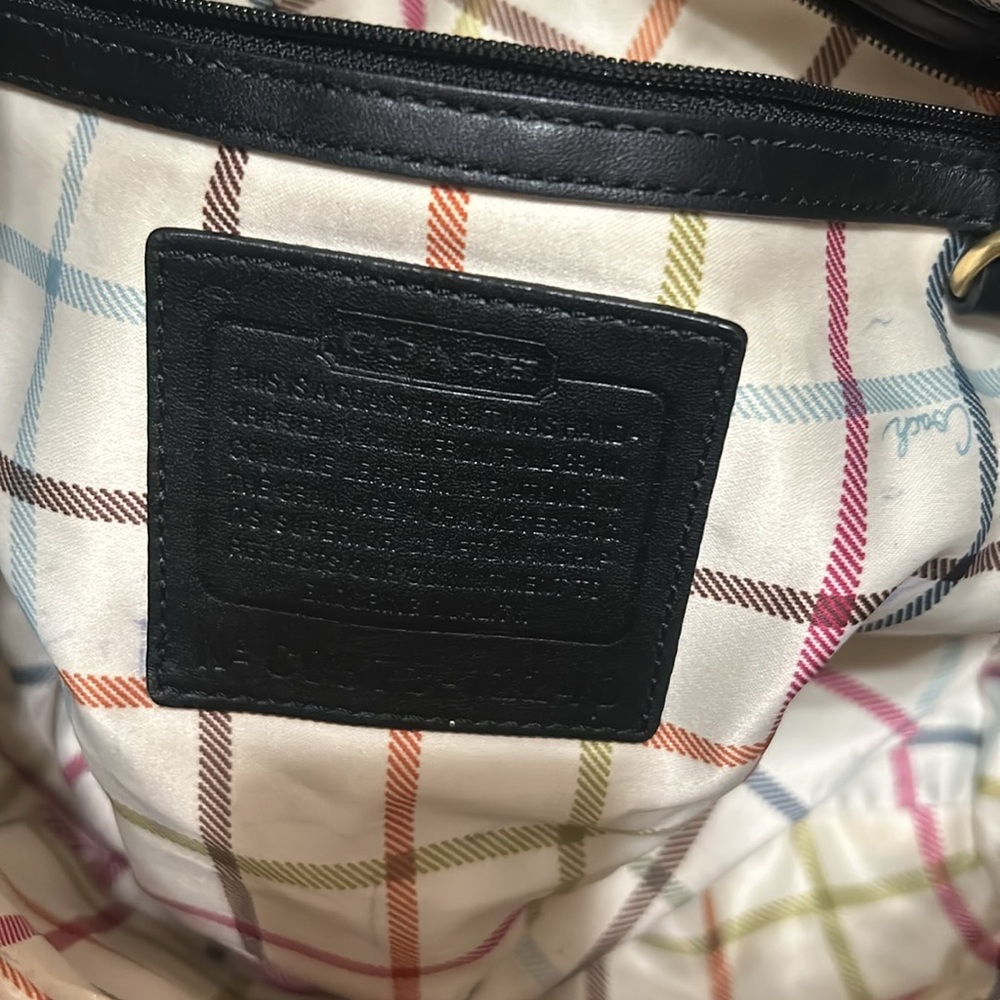Coach Ergo Black Pleated Leather Tattersall Tote Bag Purse Satchel - Picture 9 of 13